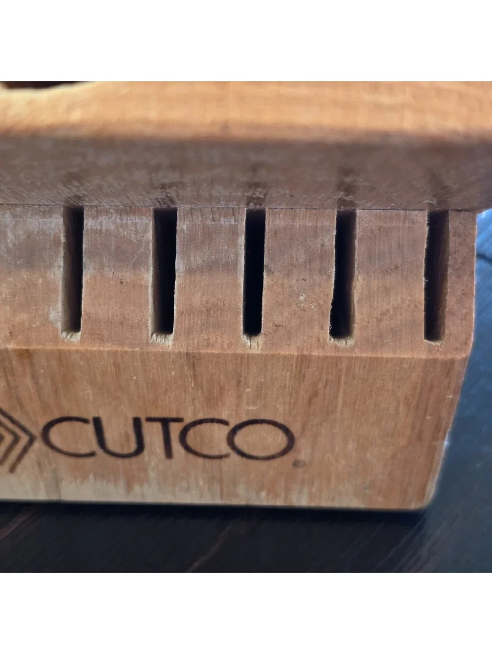 Cutco Wooden Knife Block 18 Slot 2 Hole Kitchen Knife Storage Holder Made In USA